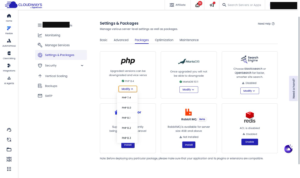 Cloudways PHP 可選版本清單,敏感資料已遮蔽