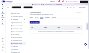 Cloudways Varnish 排除規則頁面,敏感資料已遮蔽