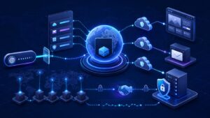 Cloudflare DNS 與 WordPress 網域連接設定示意圖