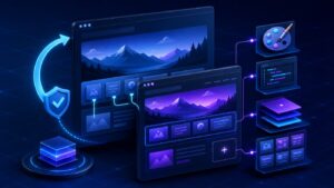 WordPress 子主題與安全自訂流程示意圖