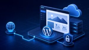 WordPress 新手由網域、主機到網站上線的架站流程示意圖